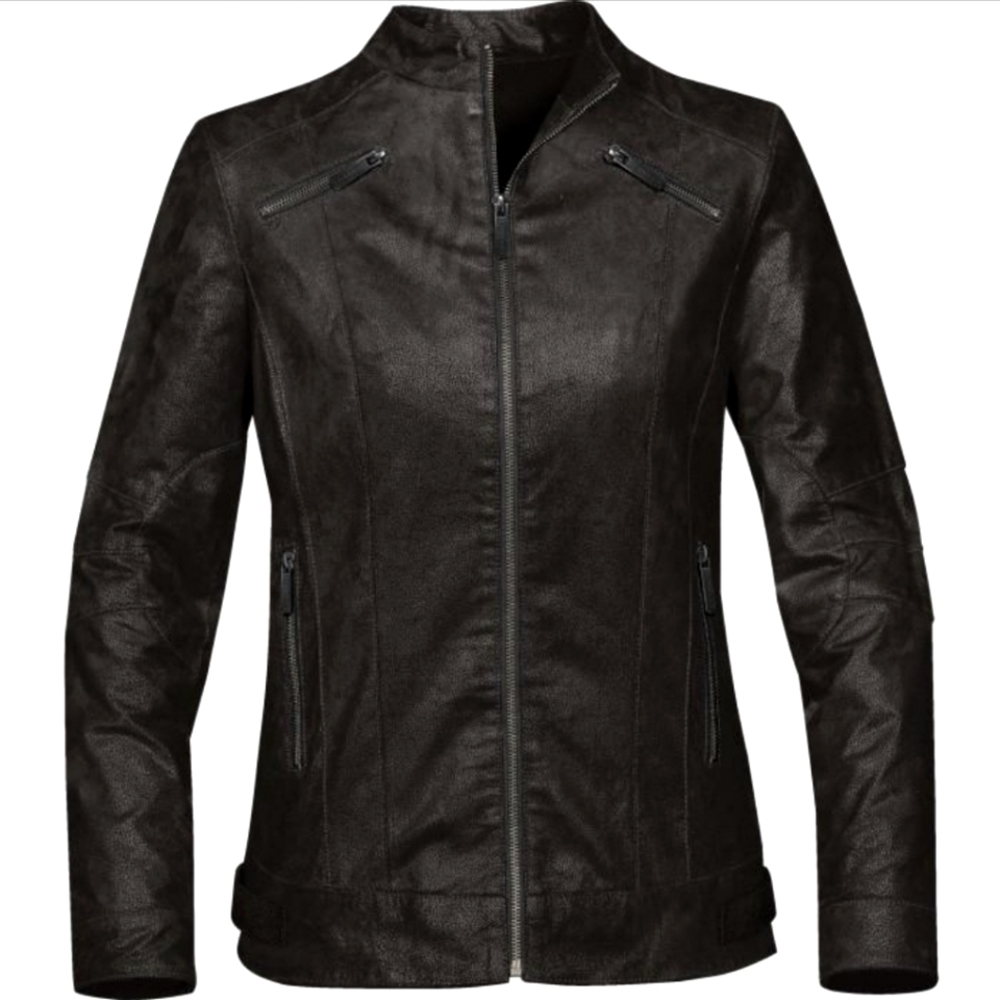 Stormtech Rogue Black Distressed Leather Moto‎ Motorcycle Racing Racer Jacket Md